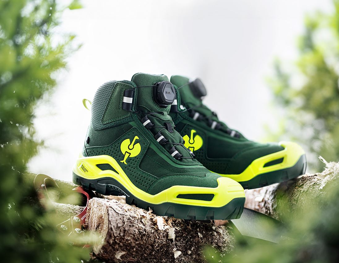 Chaussures: S3 Chaussures hautes de sécurité e.s.Kastra II mid + vert/jaune fluo