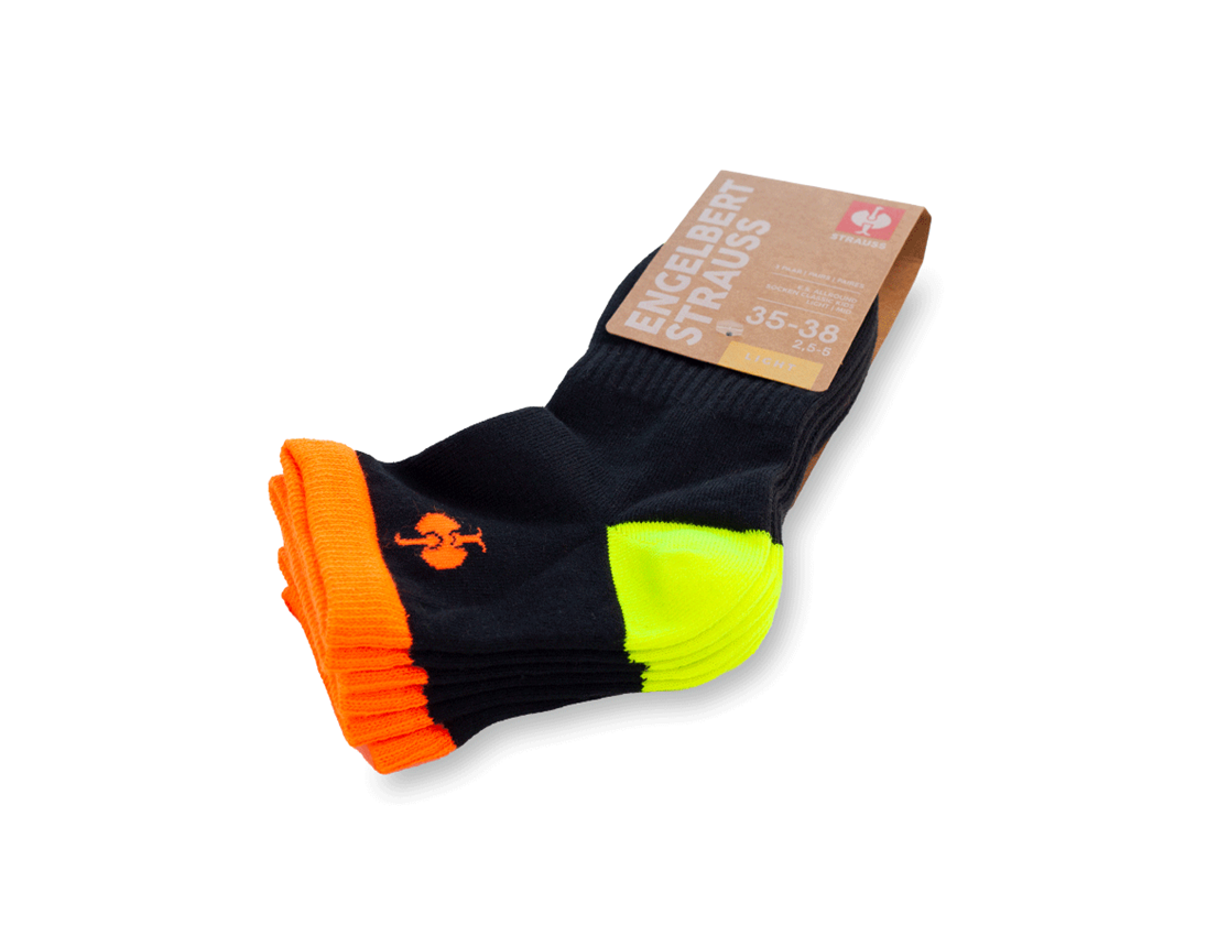 Accessoires: e.s. Chaussettes Allround Classic light/mid, enfa. + noir/jaune fluo