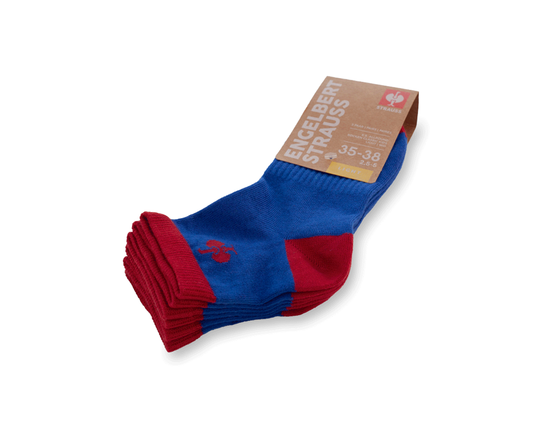 Accessoires: e.s. Chaussettes Allround Classic light/mid, enfa. + bleu royal/rouge vif