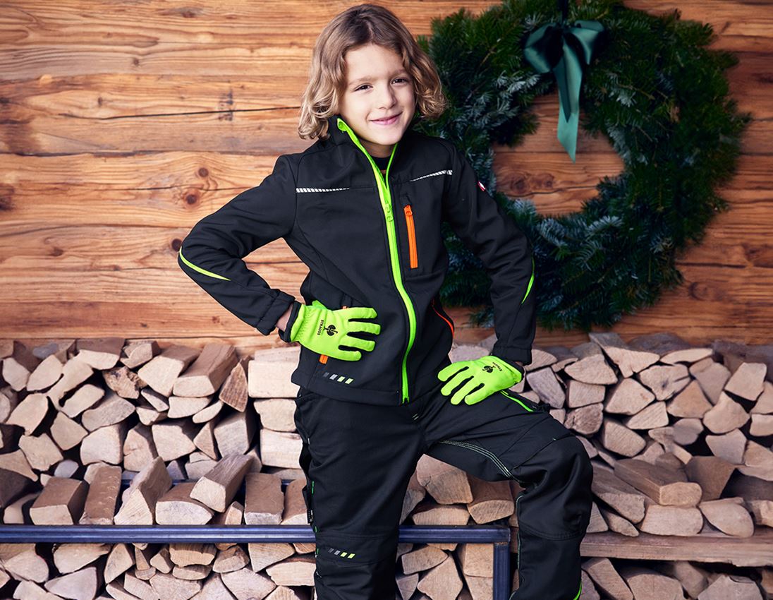 Accessoires: e.s. Kinder-Winterhandschuh Fleece Comfort + warngelb/schwarz