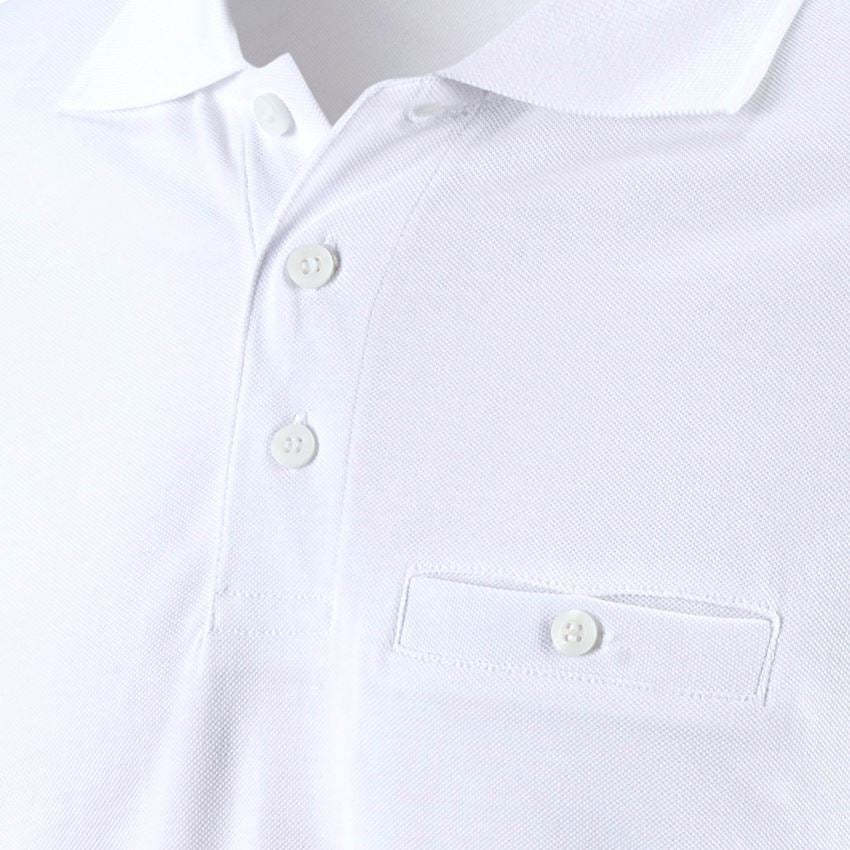 Onderwerpen: e.s. Longsleeve-Polo cotton Pocket + wit 2