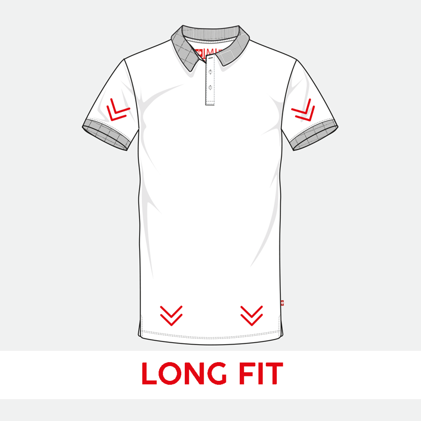 Shirts & Co.: e.s. Piqué-Polo cotton stretch, long fit + schwarz 2