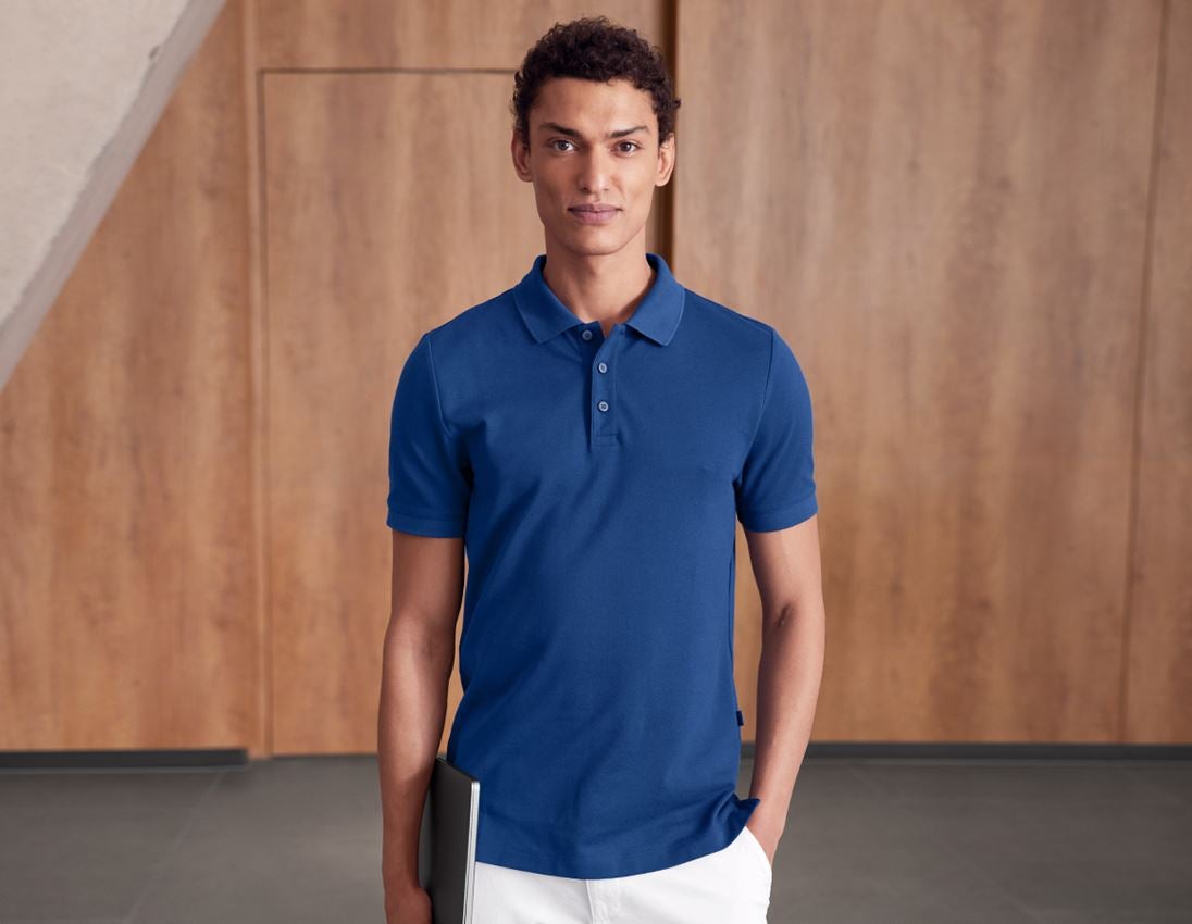 Shirts & Co.: e.s. Piqué-Polo cotton stretch + alkaliblau