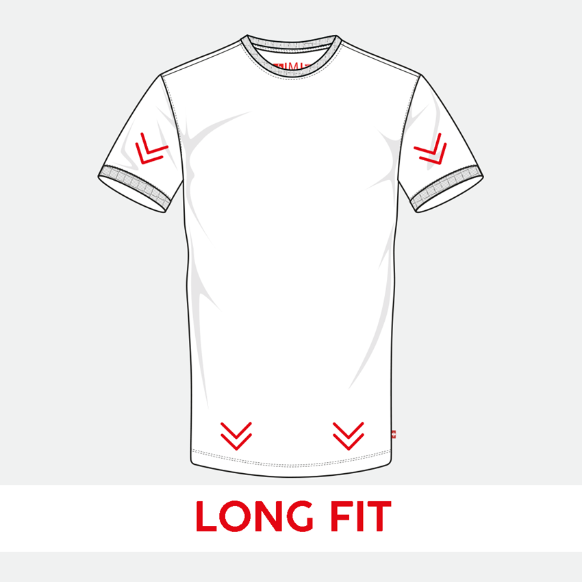 Bovenkleding: e.s. T-Shirt cotton stretch, long fit + kastanje 2