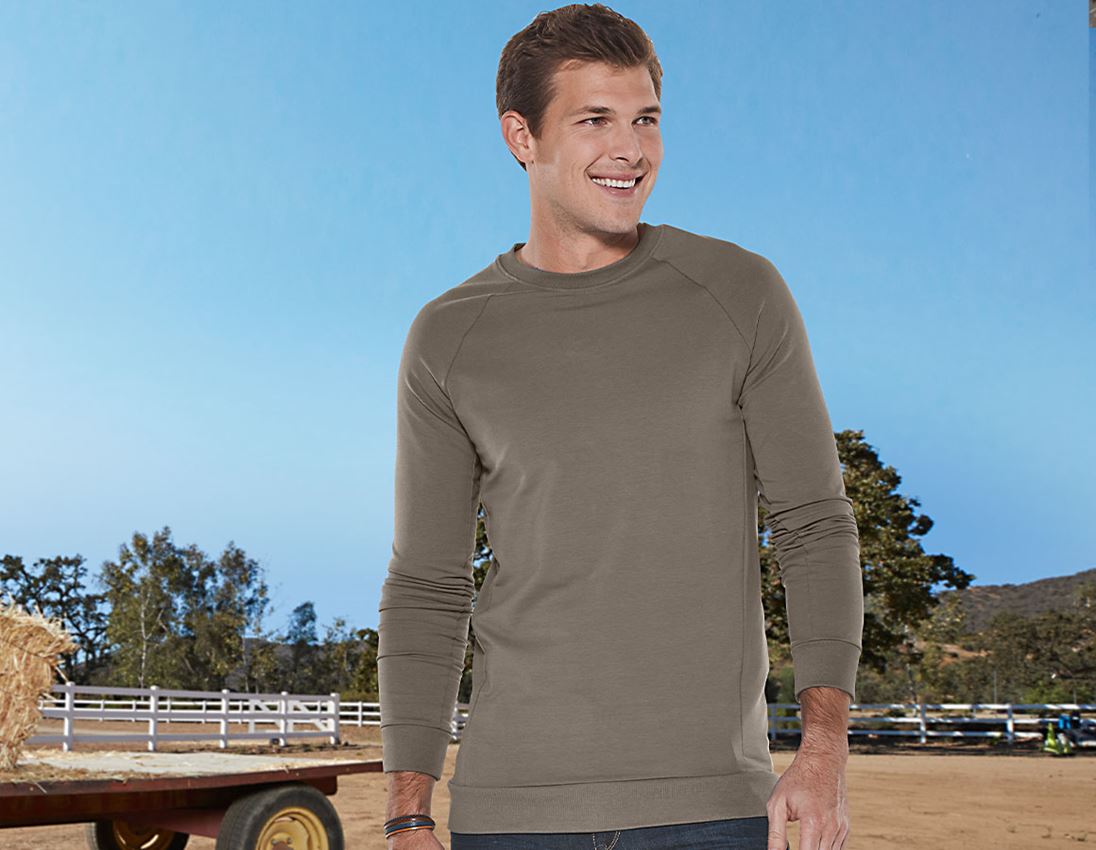 Installateurs / Plombier: e.s. Sweatshirt cotton stretch, long fit + pierre