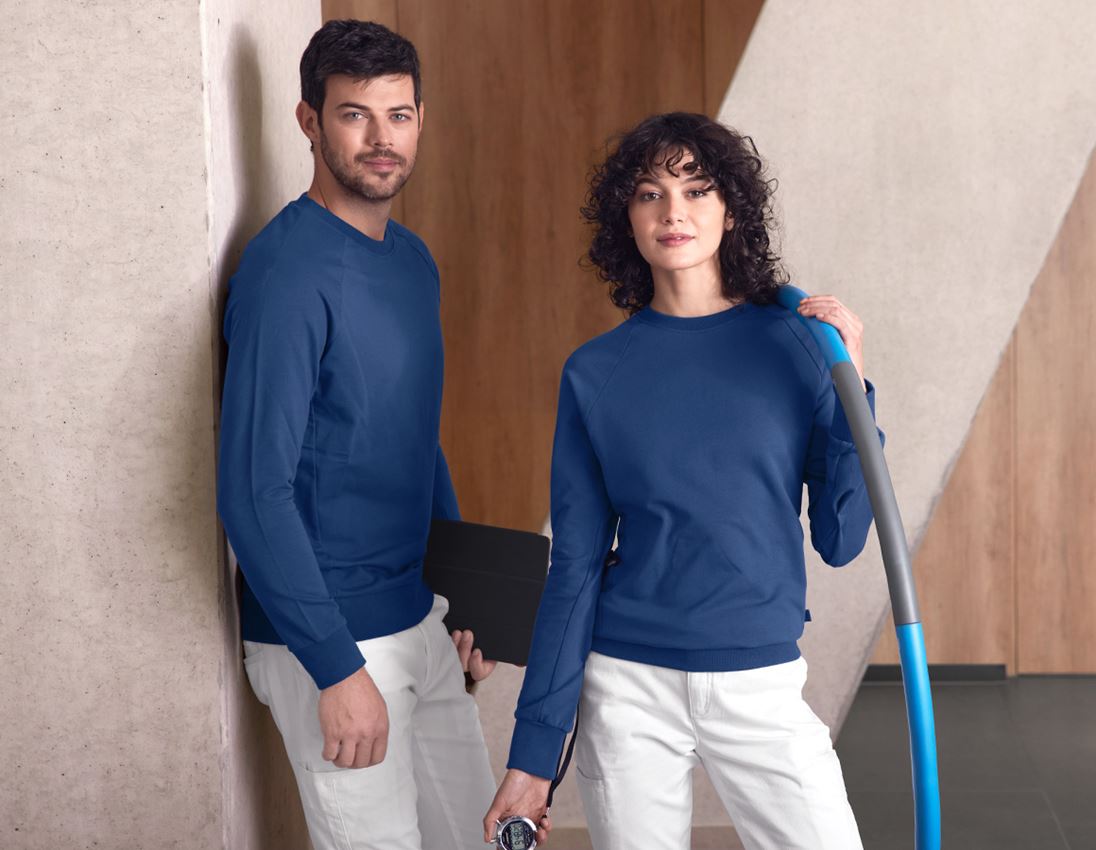 Installateurs / Plombier: e.s. Sweatshirt cotton stretch, femmes + bleu alcalin 1