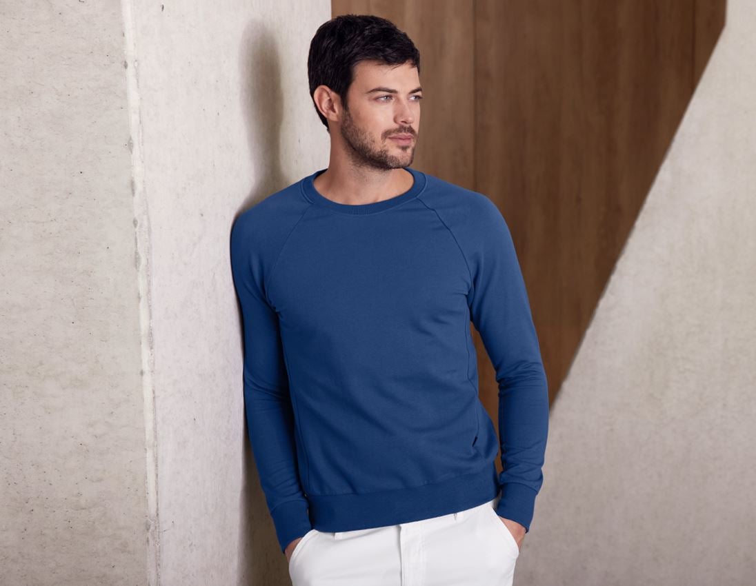 Shirts & Co.: e.s. Sweatshirt cotton stretch + alkaliblau