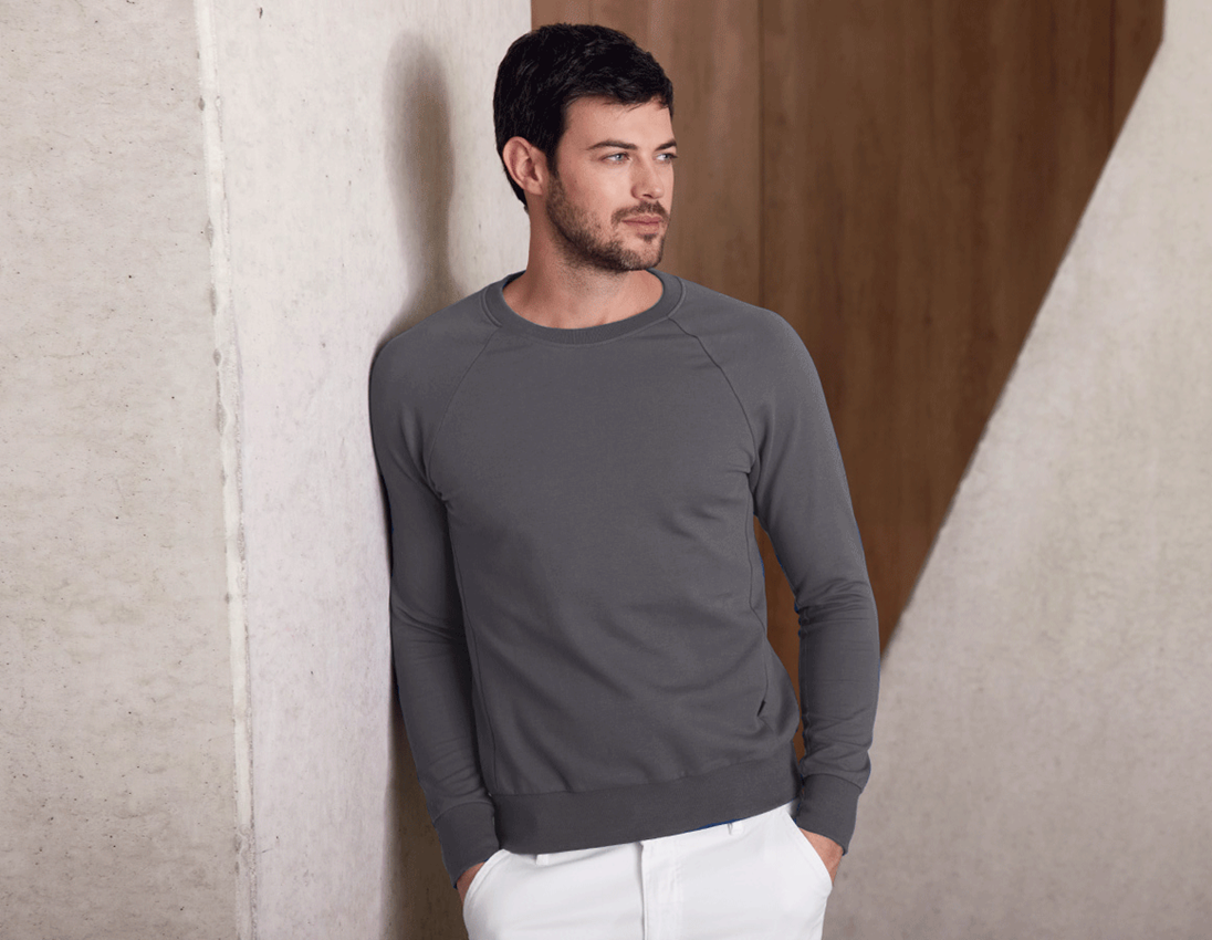 Hauts: e.s. Sweatshirt cotton stretch + anthracite