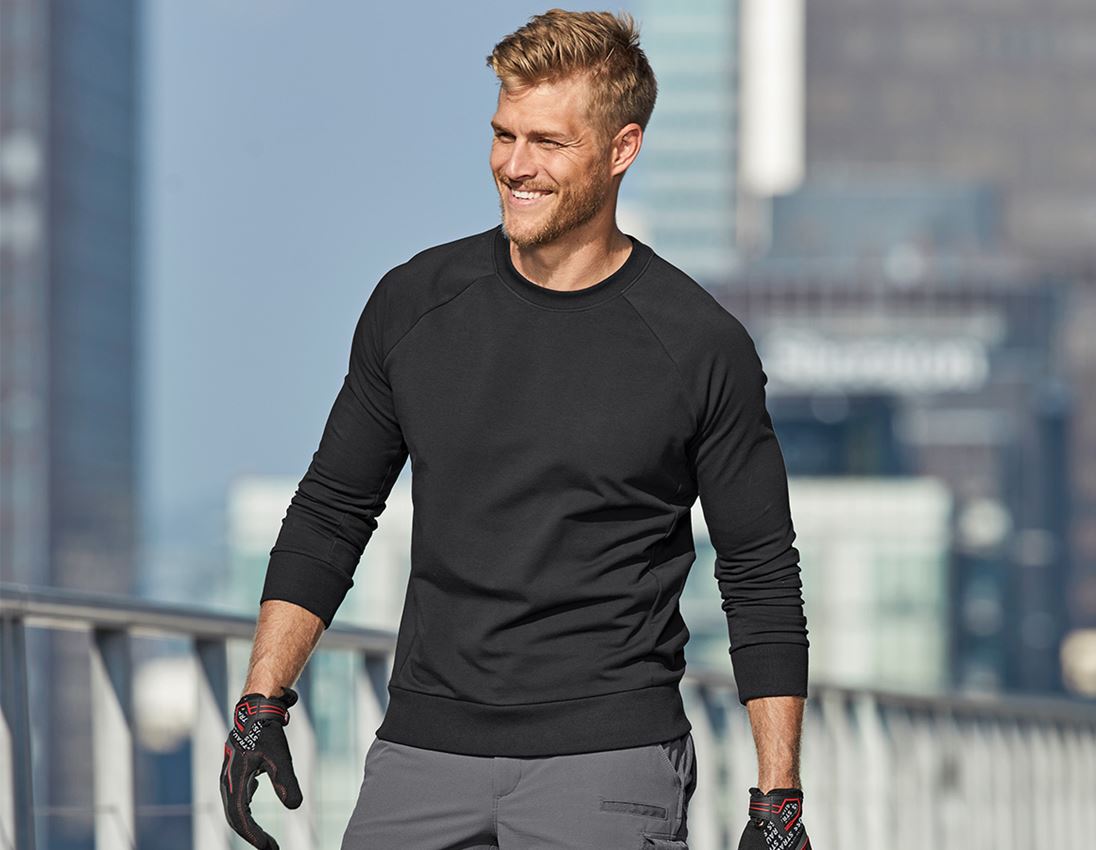 Bovenkleding: e.s. Sweatshirt cotton stretch + zwart