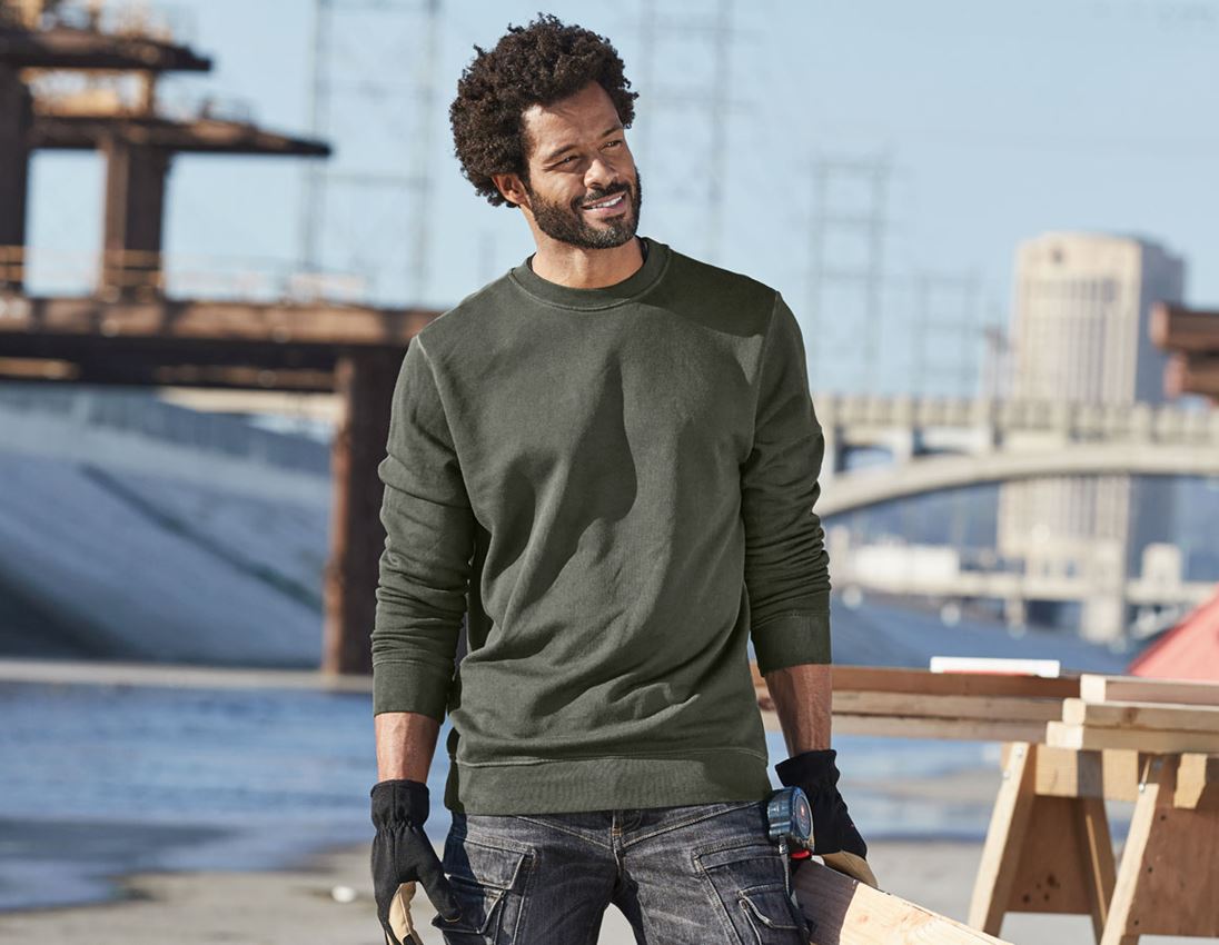 Shirts & Co.: e.s. Sweatshirt vintage poly cotton + tarngrün vintage