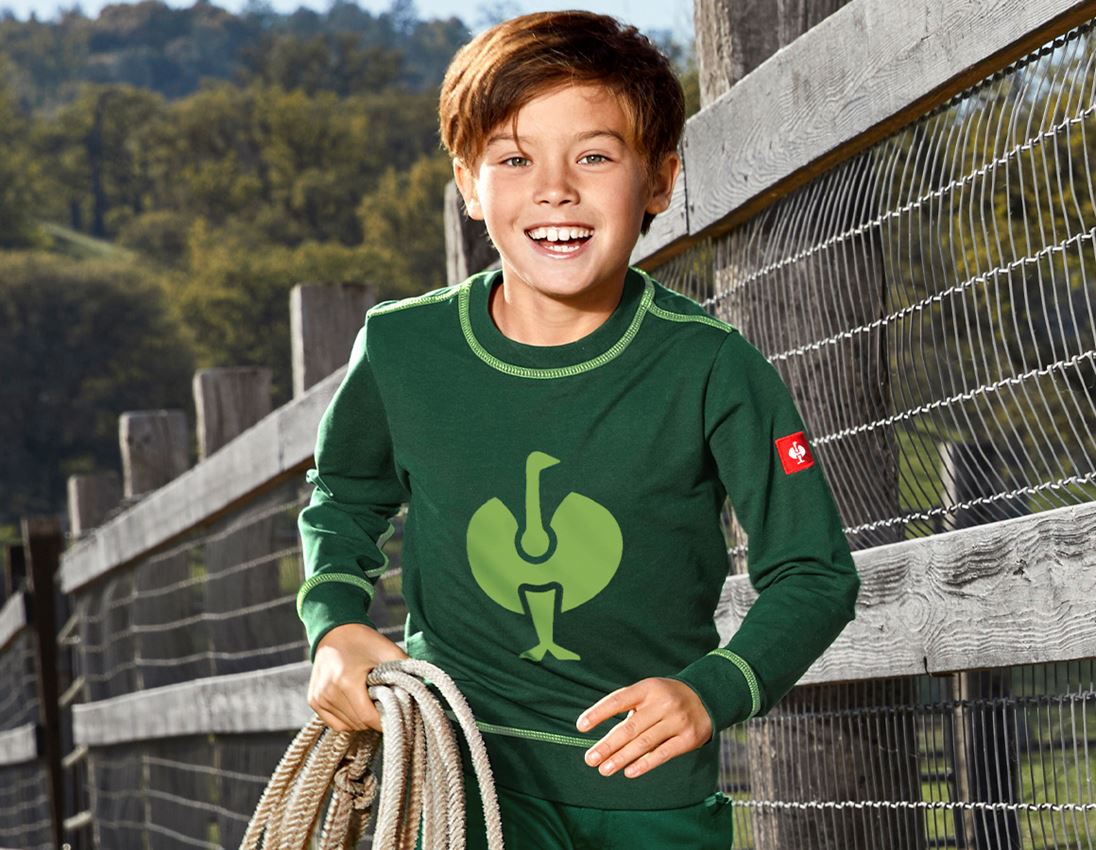 Hauts: Sweatshirt e.s.motion 2020, enfants + vert/vert d'eau