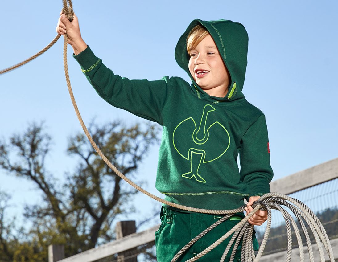 Bovenkleding: Hoody-Sweatshirt e.s.motion 2020, kinderen + groen/zeegroen