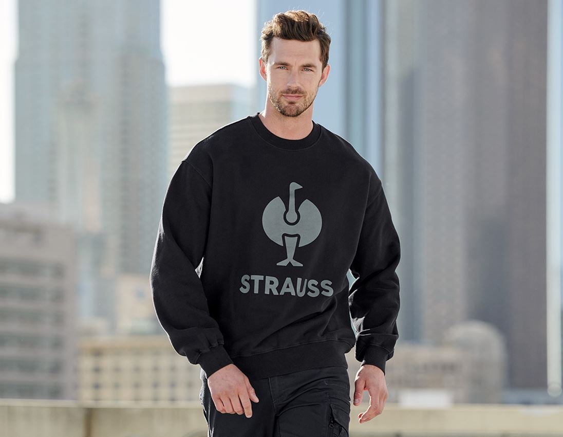 Hauts: Sweatshirt Oversize e.s.motion ten + noir oxyde vintage