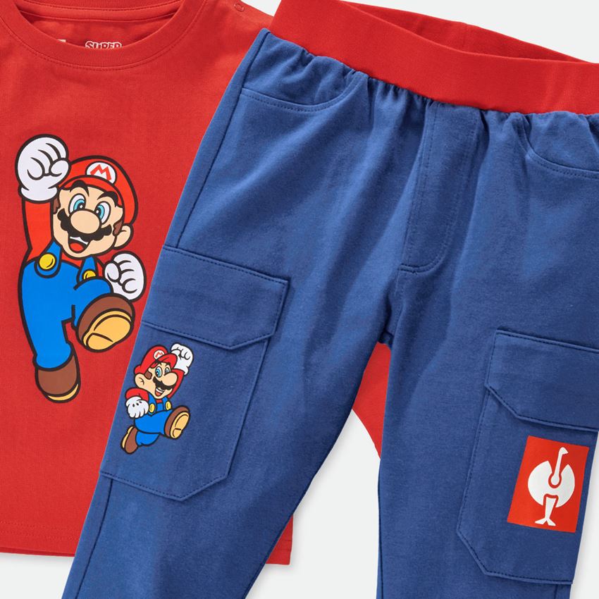Kollaborationen: Super Mario Baby Pyjama-Set + alkaliblau/straussrot 2