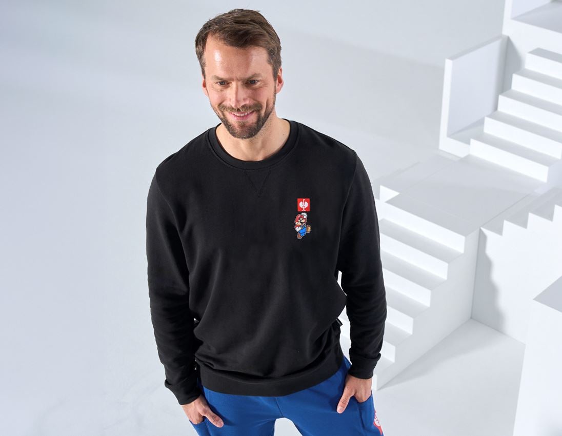 Bovenkleding: Super Mario sweatshirt, heren + zwart
