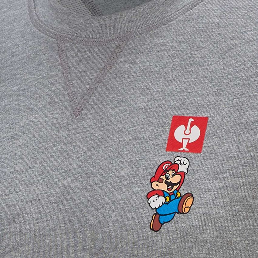Shirts & Co.: Super Mario Sweatshirt, Herren + graumeliert 2