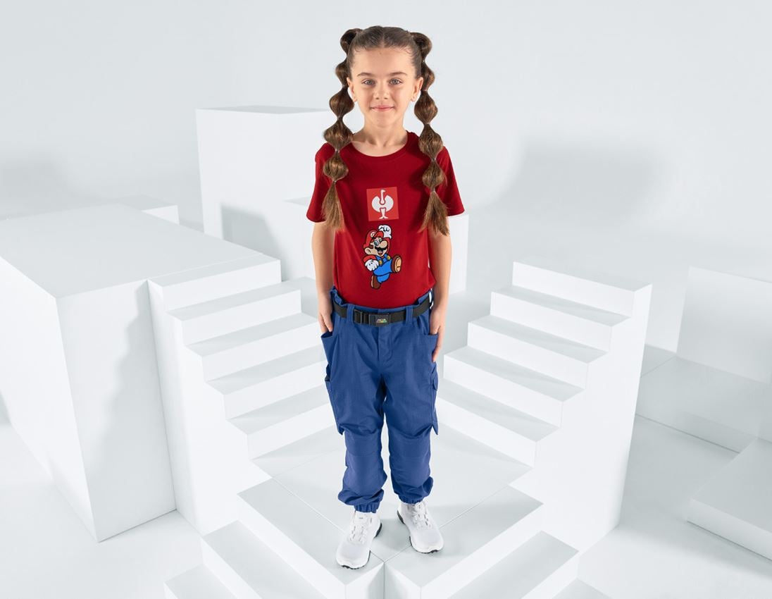 Shirts & Co.: Super Mario T-Shirt, Kinder + feuerrot 1