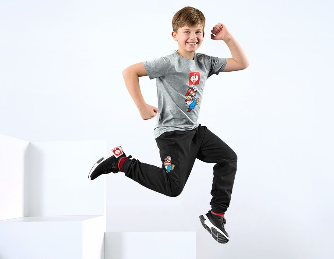 Collaborations: Super Mario T-Shirt, enfants + gris mélange 1
