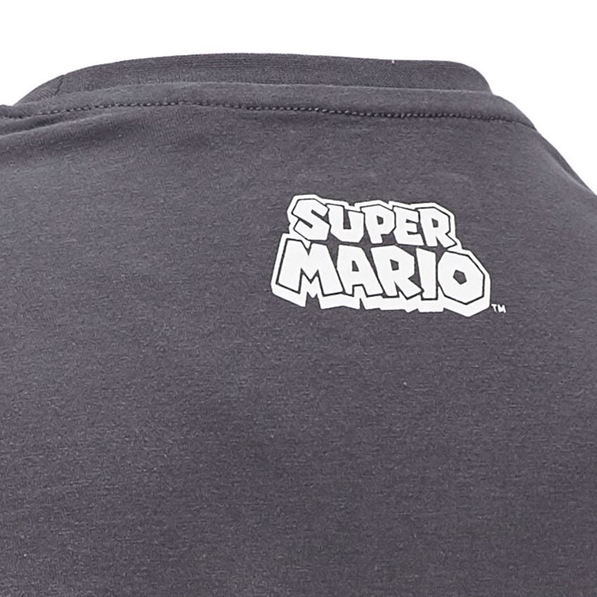 Shirts & Co.: Super Mario T-Shirt, Damen + anthrazit 2