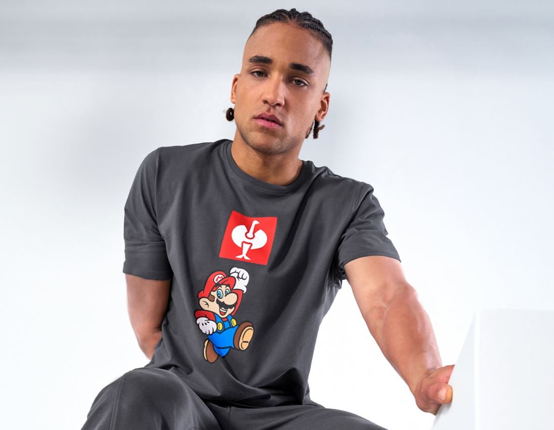 Kollaborationen: Super Mario T-Shirt, Herren + anthrazit