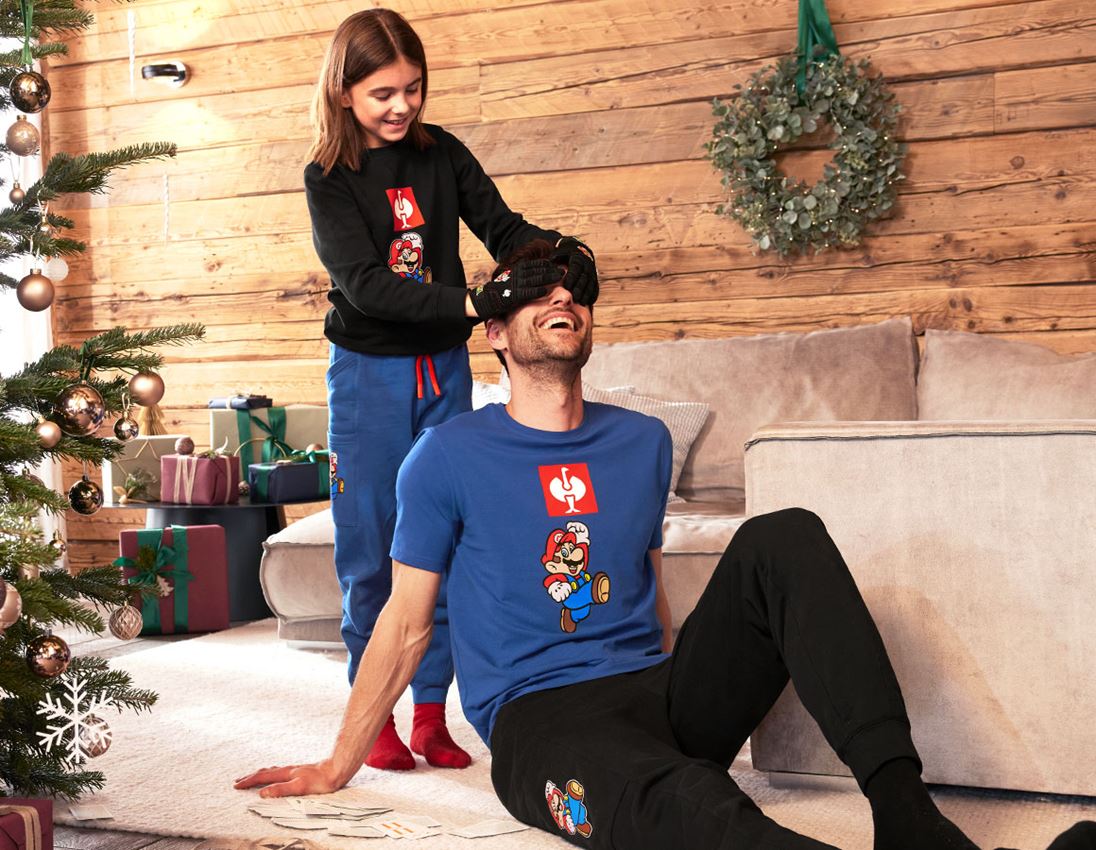 Shirts & Co.: Super Mario T-Shirt, Herren + alkaliblau 1