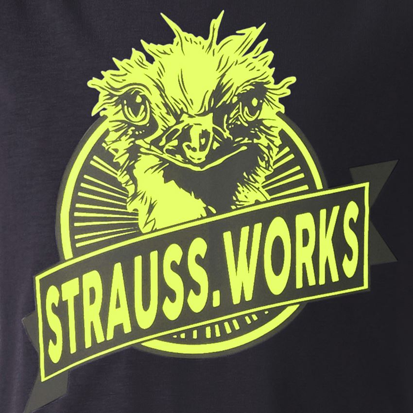 Hauts: e.s. T-shirt strauss works, enfants + noir/jaune fluo 2