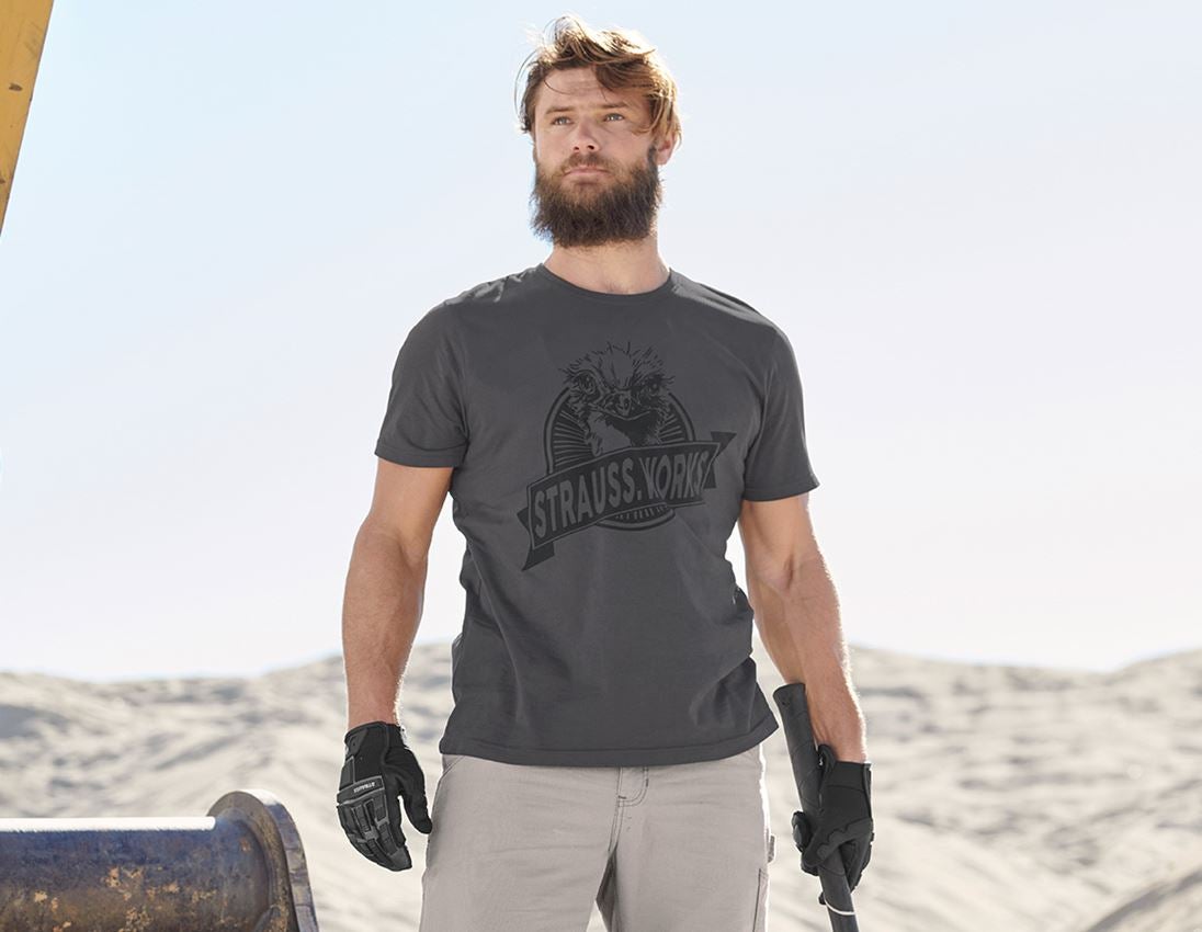 Bovenkleding: T-shirt e.s.iconic works + carbongrijs