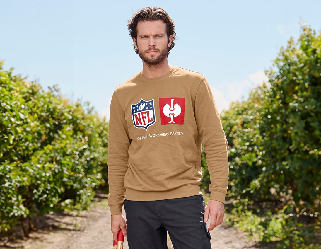 Kleding: NFL Sweatshirt cotton + amandelbruin