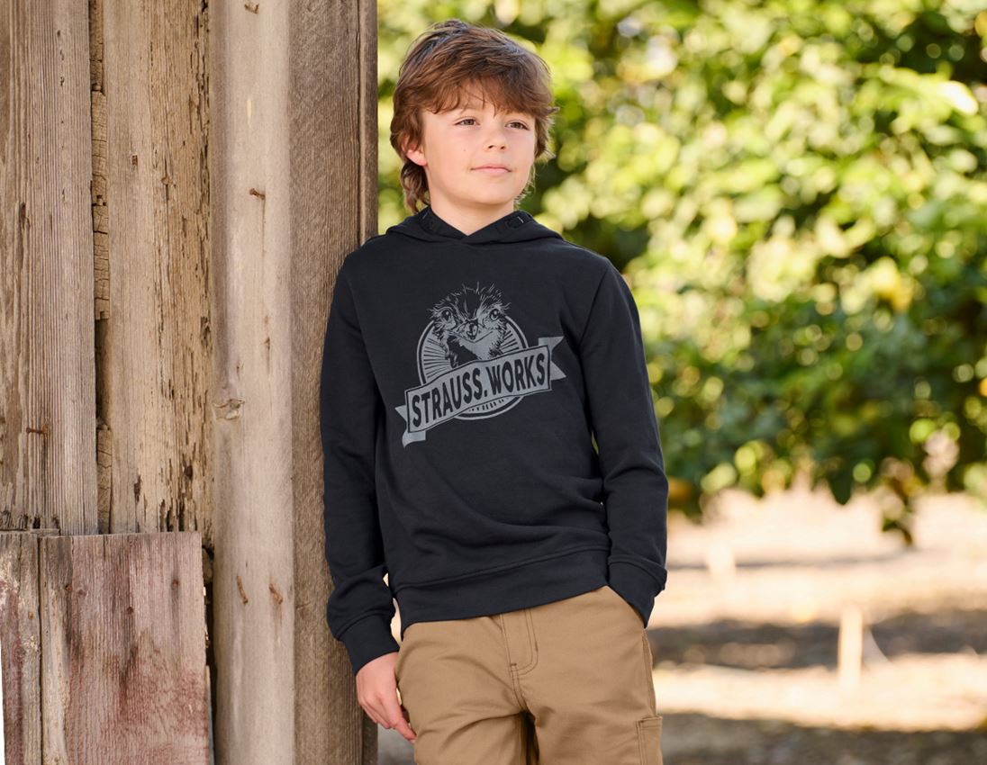 Bovenkleding: Hoody-Sweatshirt e.s.iconic works, kinderen + zwart