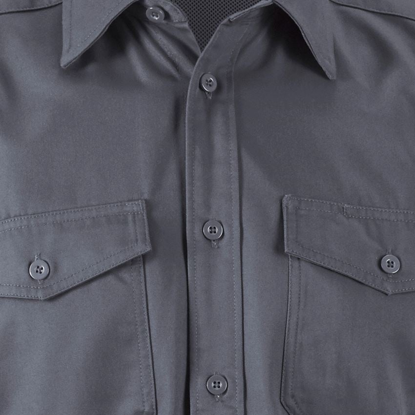 Shirts & Co.: Arbeitshemd e.s.classic, kurzarm + grau 2