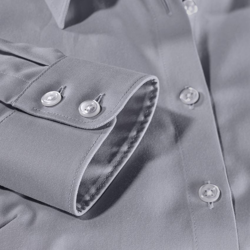 Shirts & Co.: e.s. Business Bluse cotton stretch, Damen reg. fit + nebelgrau 2