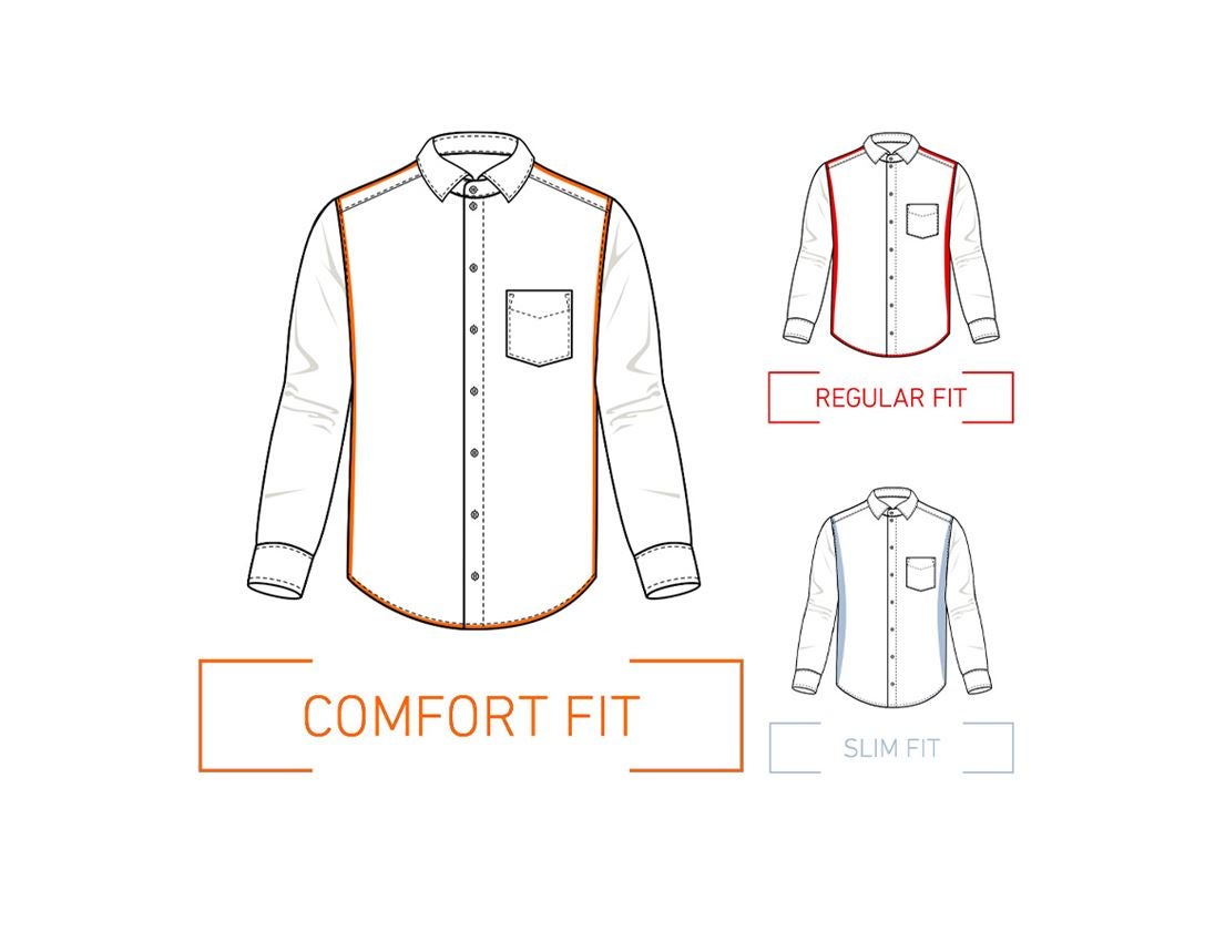 Bovenkleding: e.s. Business overhemd cotton stretch, comfort fit + vorstblauw geruit 1