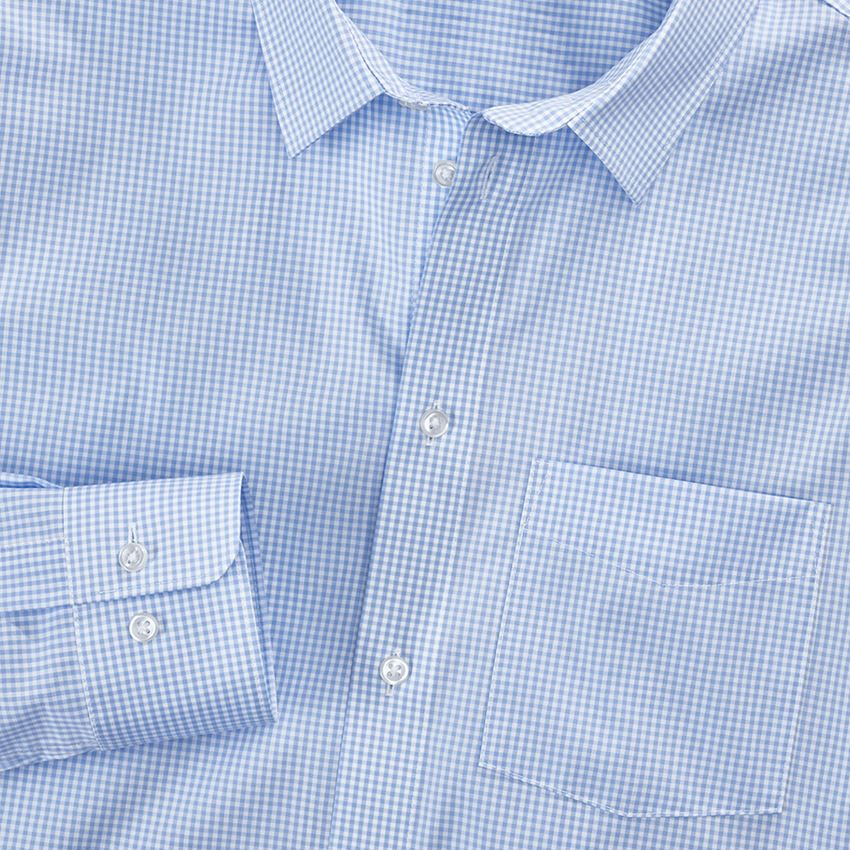 Hauts: e.s. Chemise de travail cotton stretch comfort fit + bleu glacial à carreaux 3