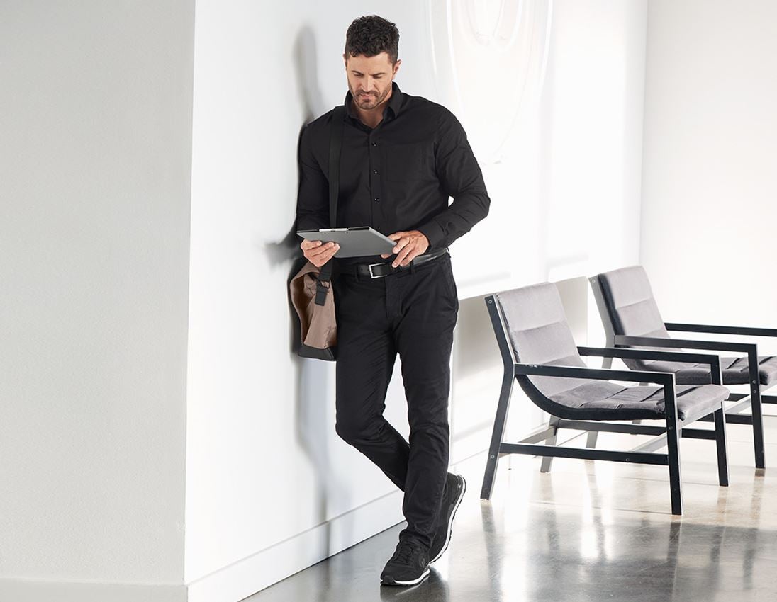 Bovenkleding: e.s. Business overhemd cotton stretch, comfort fit + zwart 1