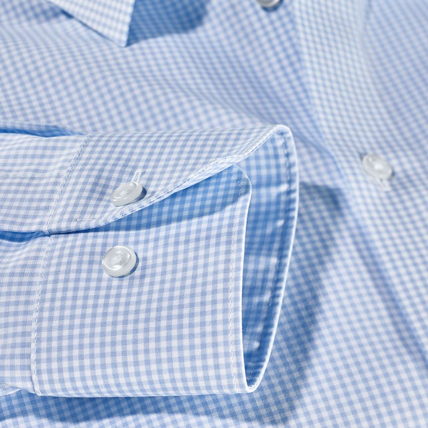 Hauts: e.s. Chemise de travail cotton stretch comfort fit + bleu glacial à carreaux 2