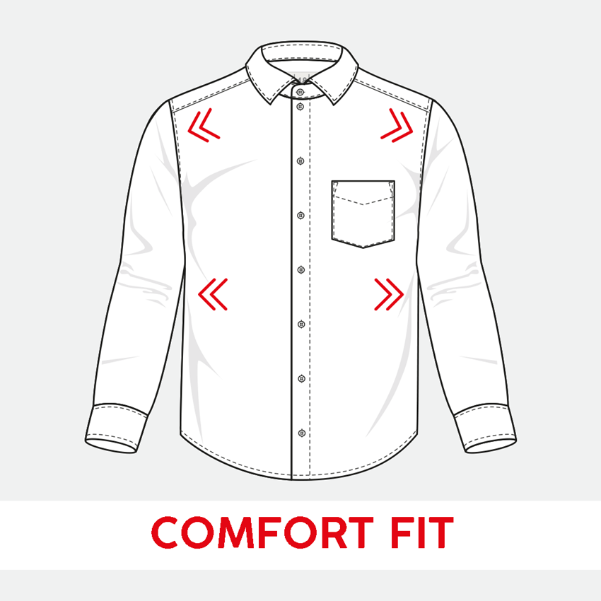 Bovenkleding: e.s. Business overhemd cotton stretch, comfort fit + wit 2