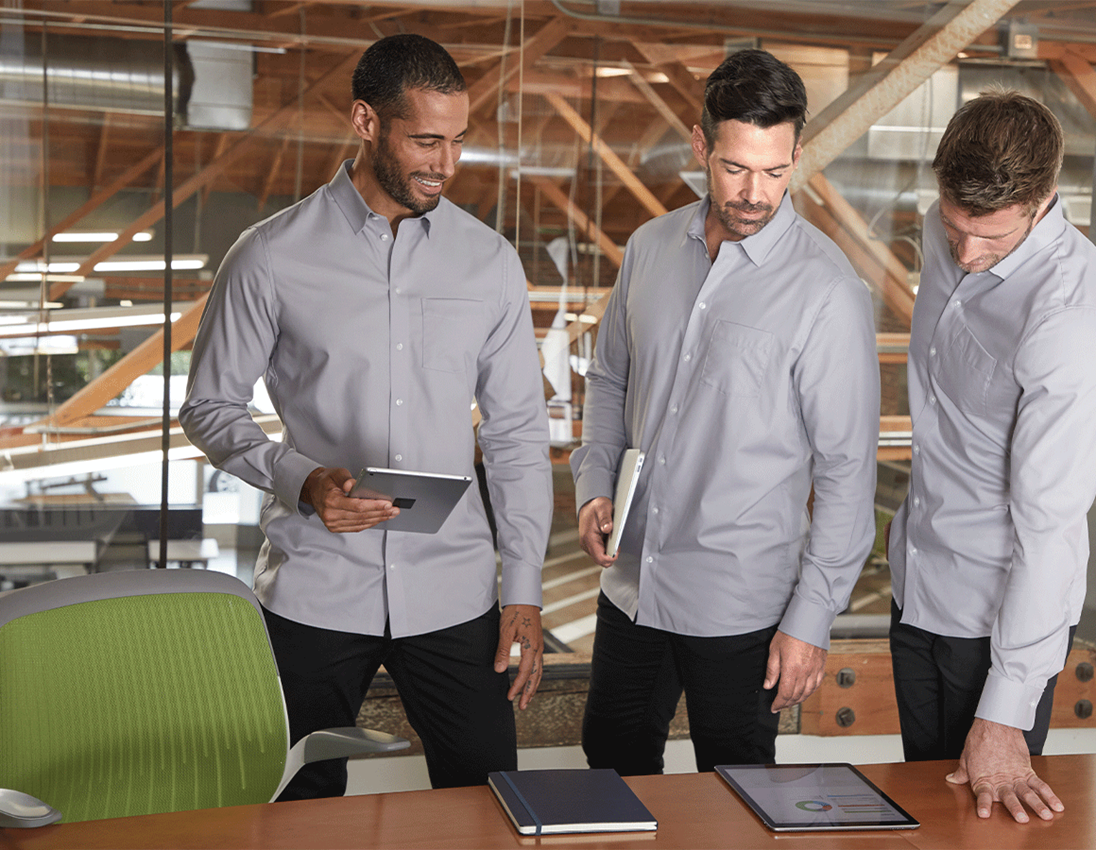 Shirts & Co.: e.s. Business Hemd cotton stretch, comfort fit + nebelgrau 2