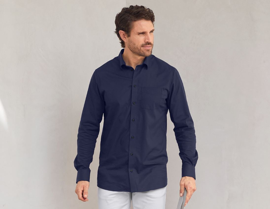Shirts & Co.: e.s. Business Hemd cotton stretch, regular fit + dunkelblau
