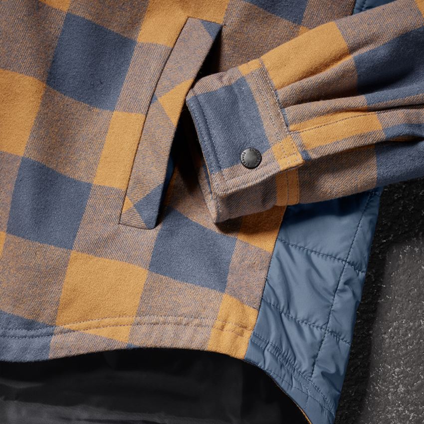 Shirts & Co.: Allseason Karohemd e.s.iconic + mandelbraun/oxidblau 2