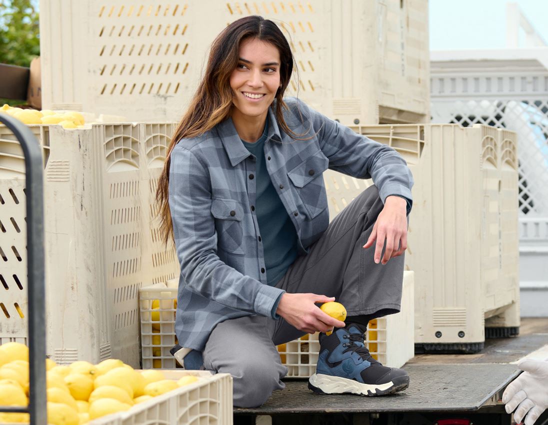 Hauts: Chemise à carreaux e.s.iconic, femmes + bleu œillet/bleu oxyde 6