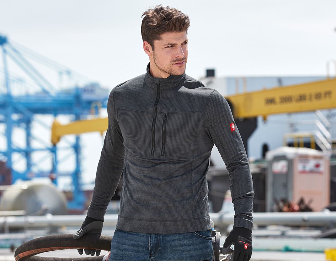 Froid: Pull camionneur climacell e.s.dynashield + graphite mélange