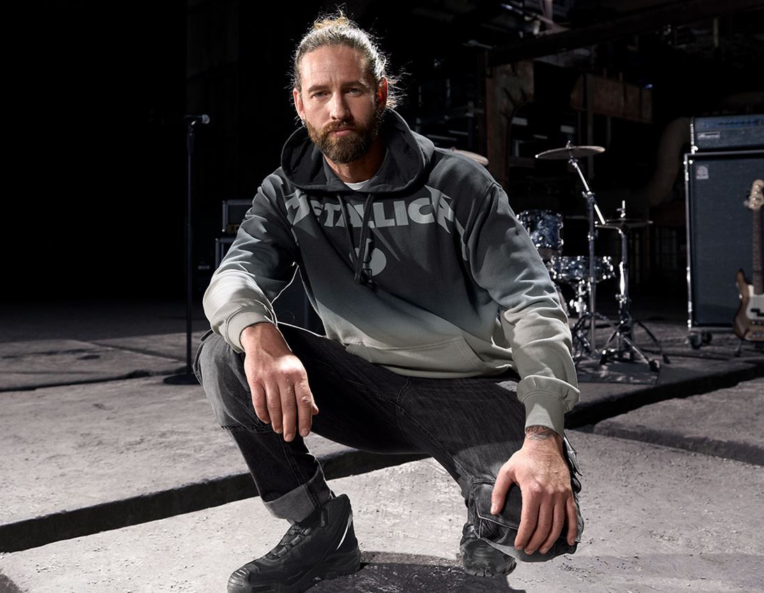Shirts & Co.: Metallica cotton hoodie, men + schwarz/granit 1