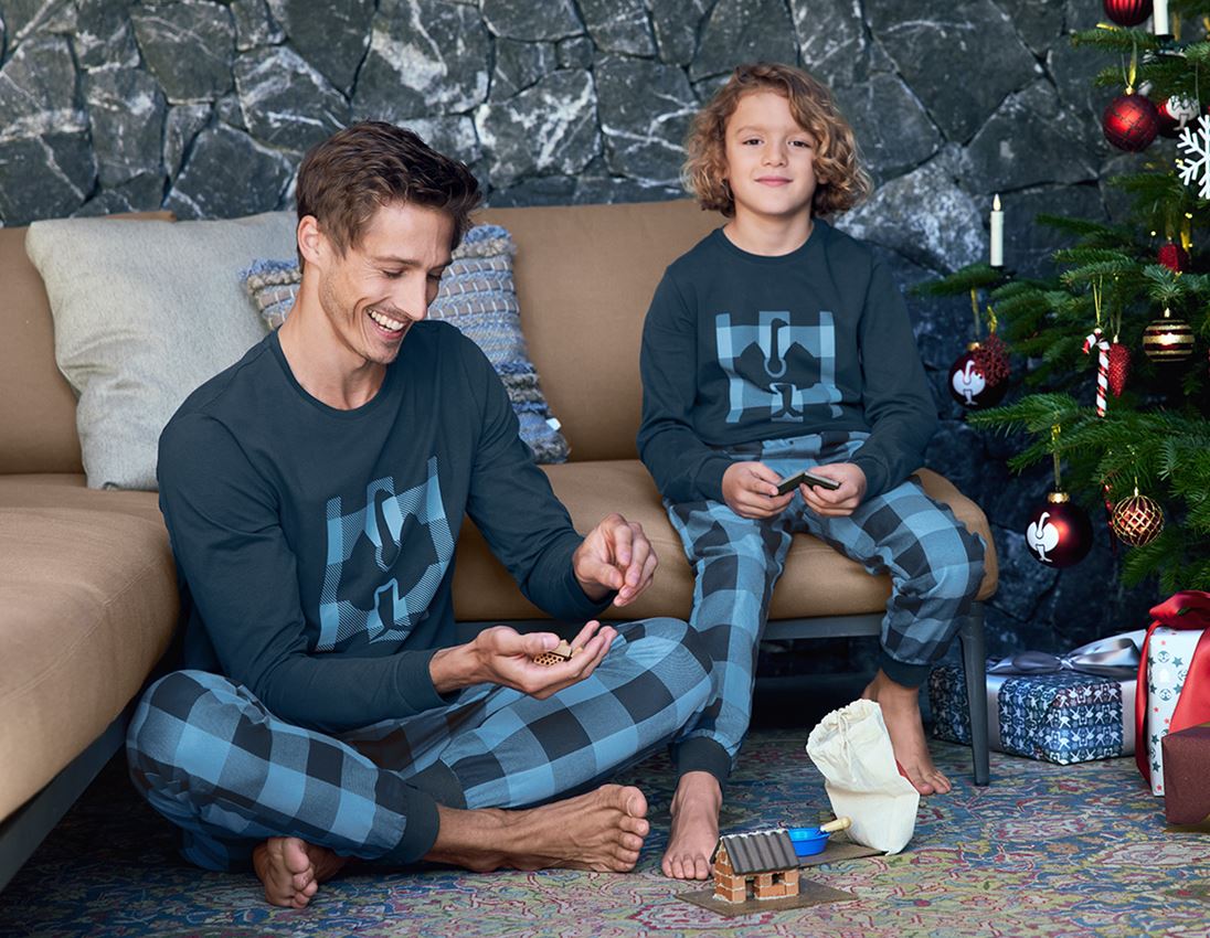 Cadeau-ideeën: e.s. Pyjama longsleeve, kinderen + schaduwblau 1