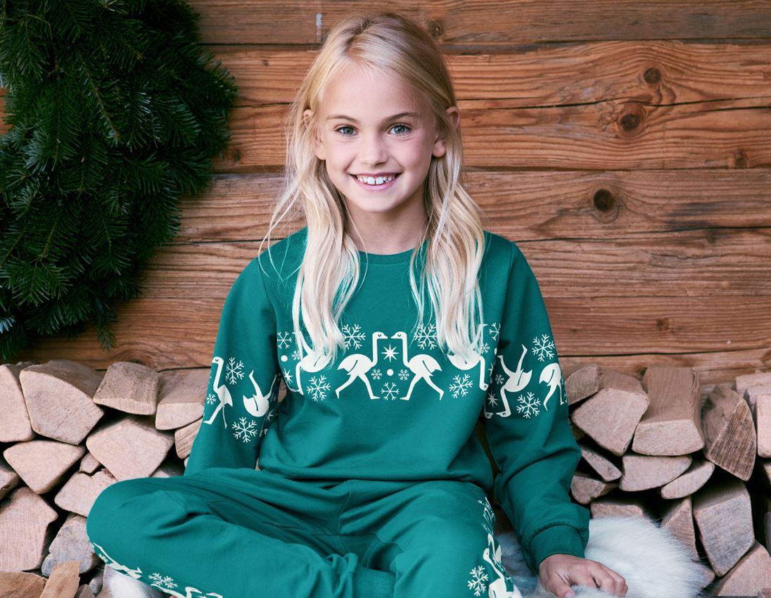 Accessoires: e.s. Noors sweatshirt, kinderen + azuurgroen
