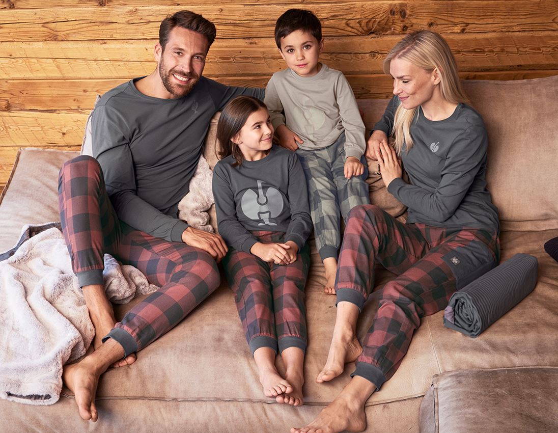 Accessoires: e.s. Haut à manches longues pyjama, enfants + gris carbone 3