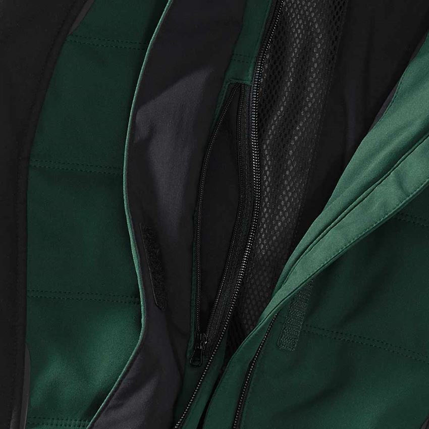 Vestes de travail: Veste softshell d'hiver e.s.vision, femmes + vert/noir 2