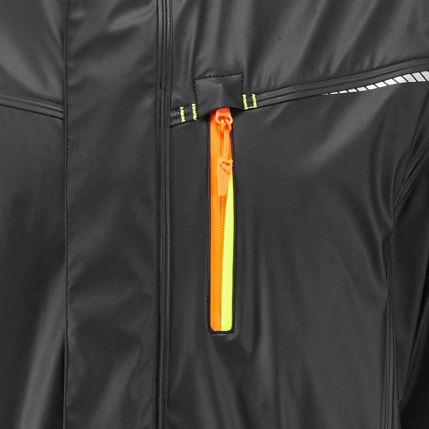 Vestes de travail: Veste de pluie e.s.motion 2020 superflex + noir/jaune fluo/orange fluo 2