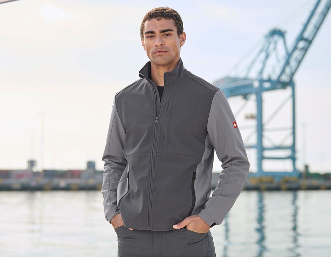 Jacken: Softshelljacke e.s.trail pure + carbongrau/basaltgrau