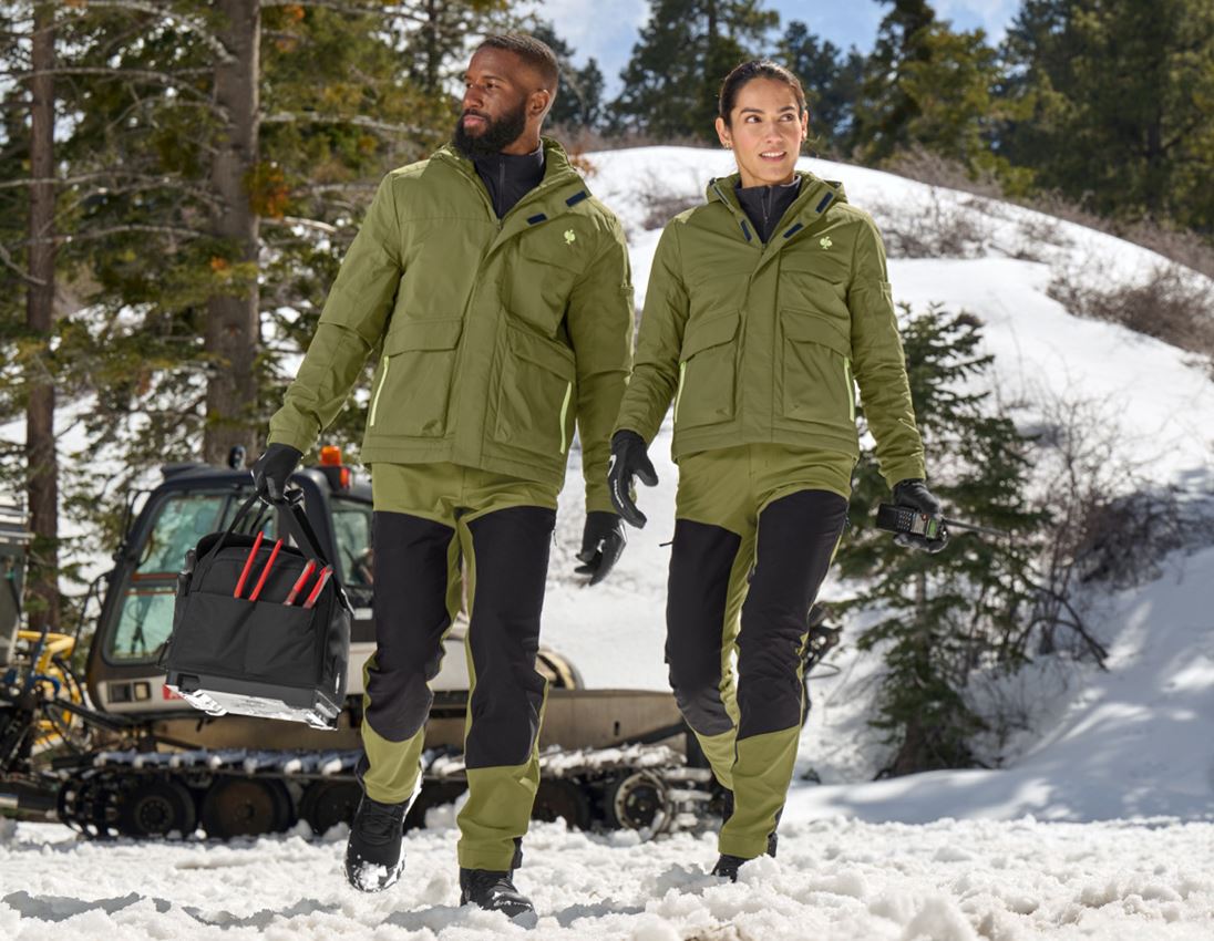 Vestes de travail: Veste d'hiver e.s.trail, femmes + vert genévrier/vert citron 6