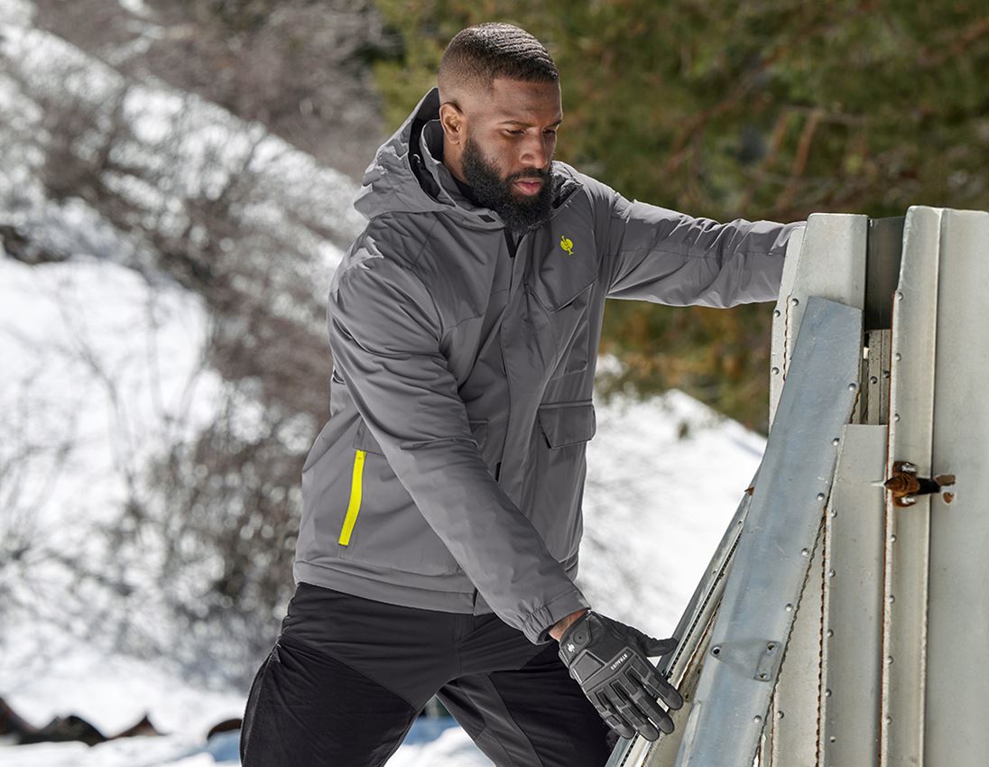 Vestes de travail: Veste d'hiver e.s.trail + gris basalte/jaune acide 1